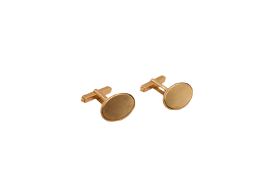 9ct Oval shape Yellow gold cufflinks