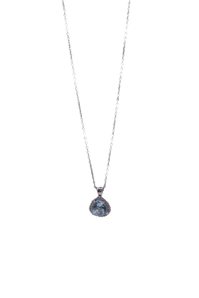 18ct DIAMOND AQUAMARINE NECKLACE