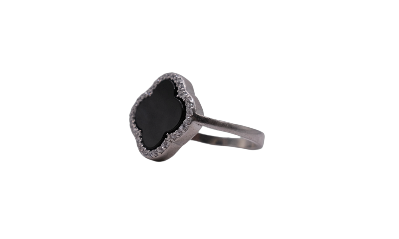 925 Van Cleef Style nlack oynx ring