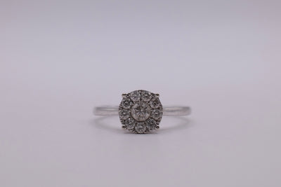9ct White Gold Diamond Ring