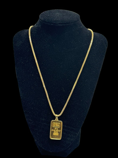18ct Necklace with Gold Bar Pendant