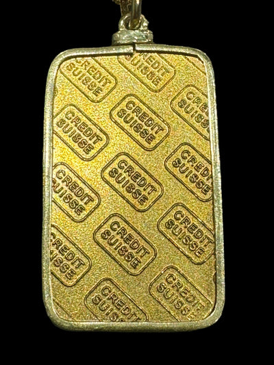 18ct Necklace with Gold Bar Pendant