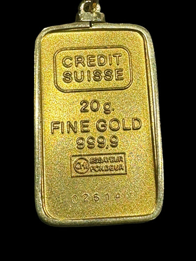 18ct Necklace with Gold Bar Pendant